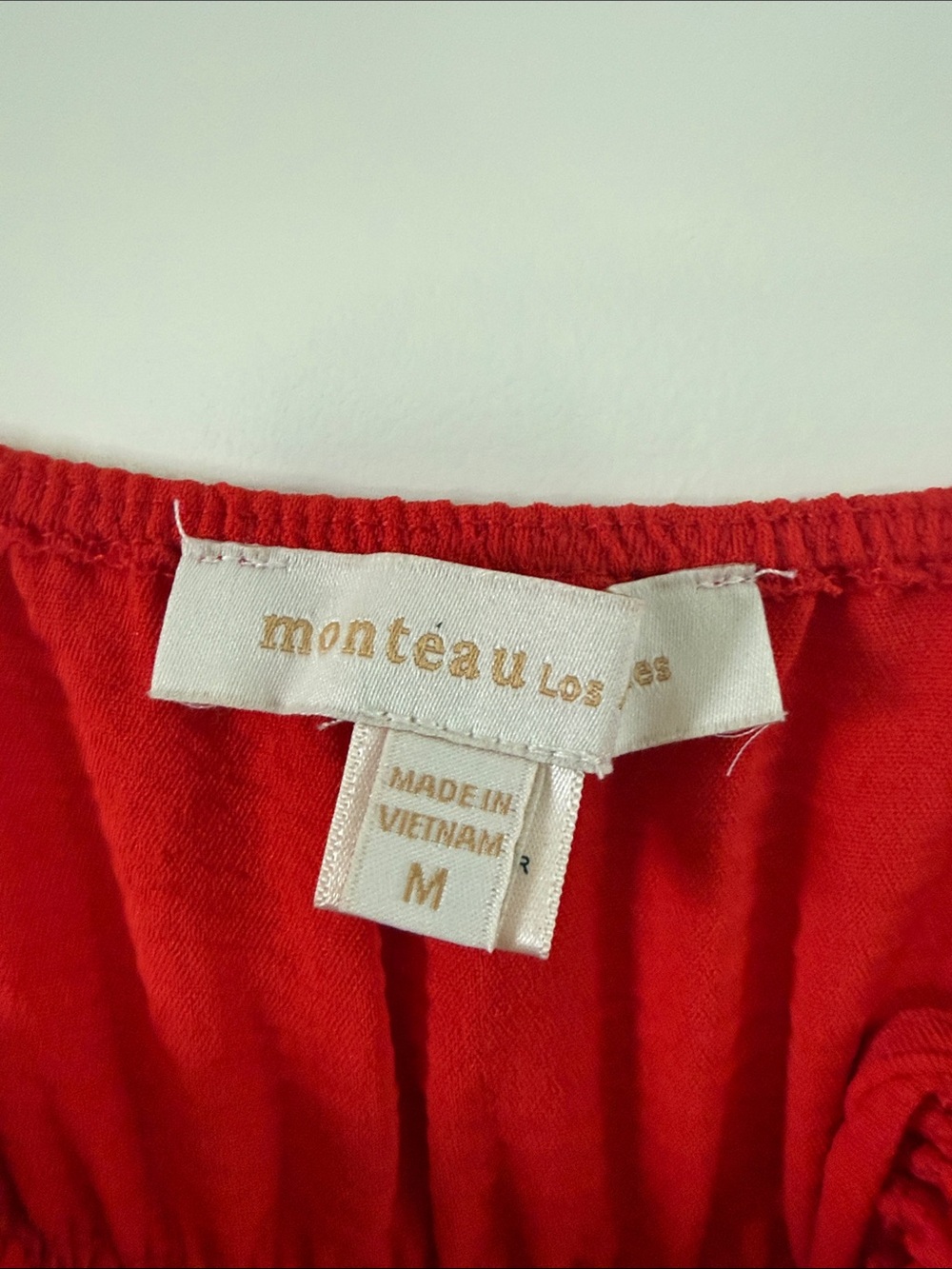 Monteau Bright Red Tiered Midi Dress with Spaghetti Straps - Picture 3 of 4